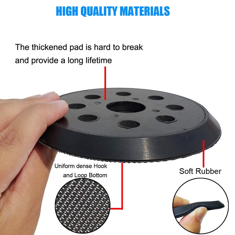 Tockrop 5" Replacement Sander Pad for Ryobi Sander, Aluminum Oxide Grit, Compatible with Ryobi RS290, RS241, RS240, RS280/RS280VS, RS281VS, P411 Random Orbit Sander - 1 Pack - Image 3